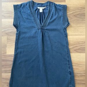 H&M Denim Lycocell Vneck Dress Size 6